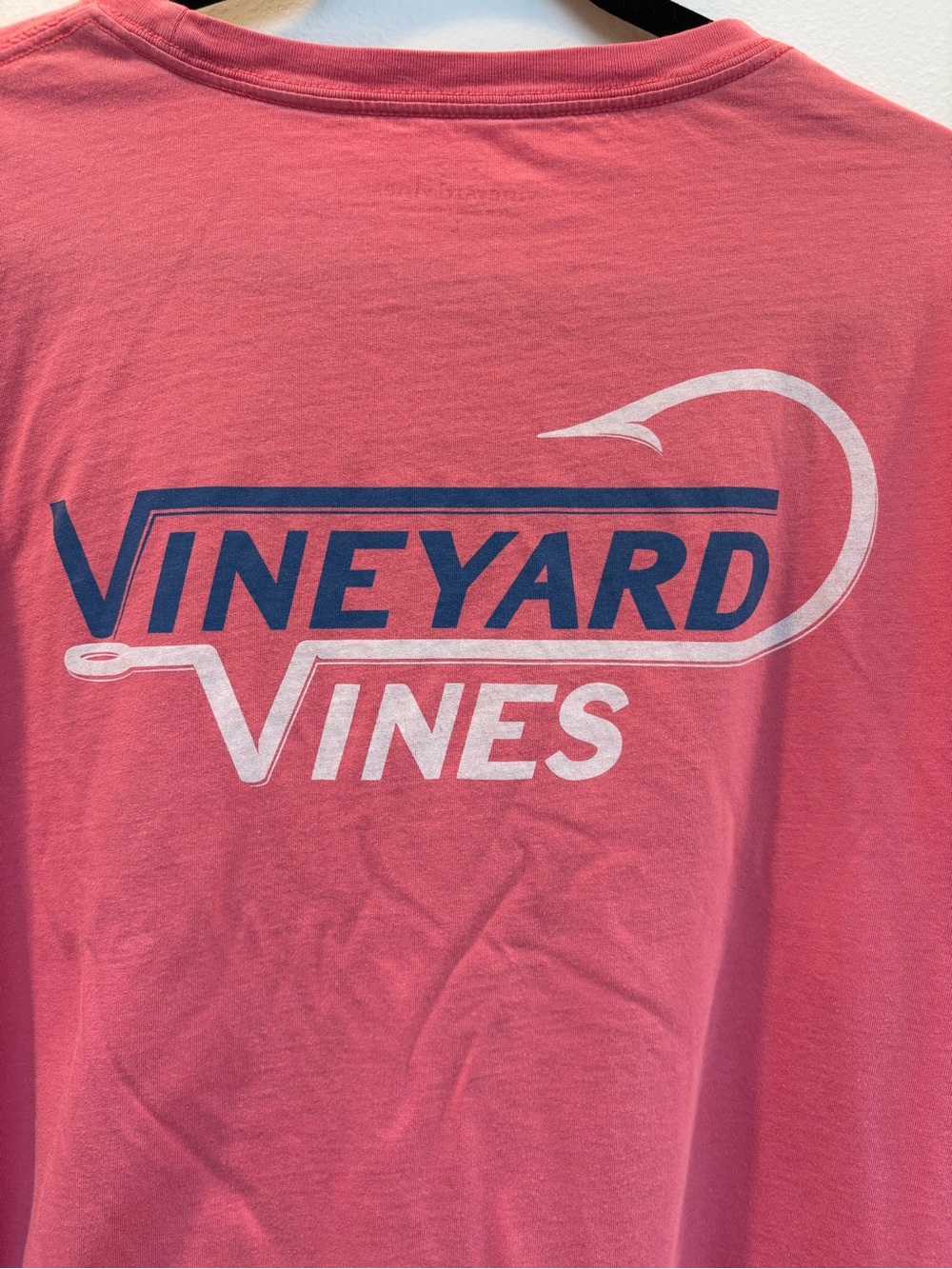 Vineyard Vines Coral Tee with Navy & White Logo